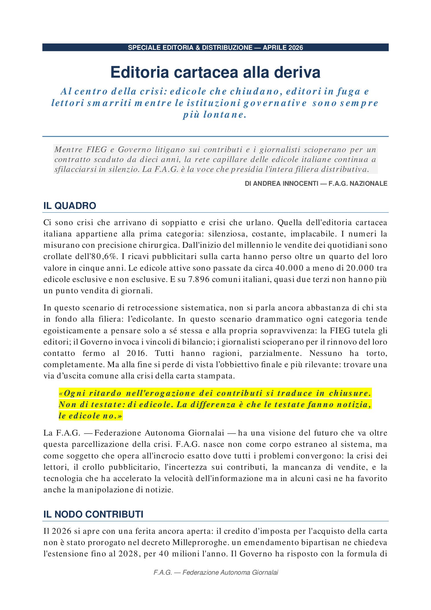 la crisi editoria cartacea 15 04 2026 preview